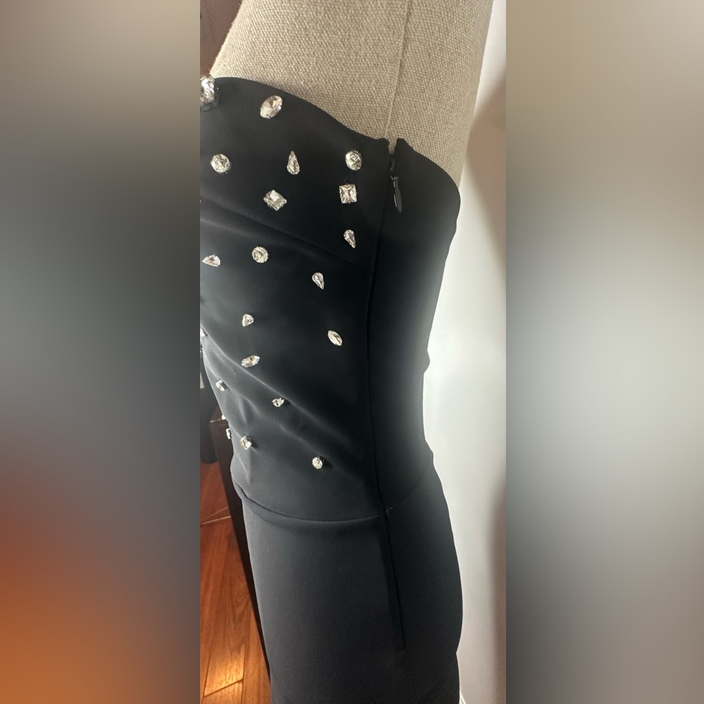 Chiara Boni La Petite Robe Mahta Rhinestone Detail Strapless Cocktail Dress - Picture 7 of 14